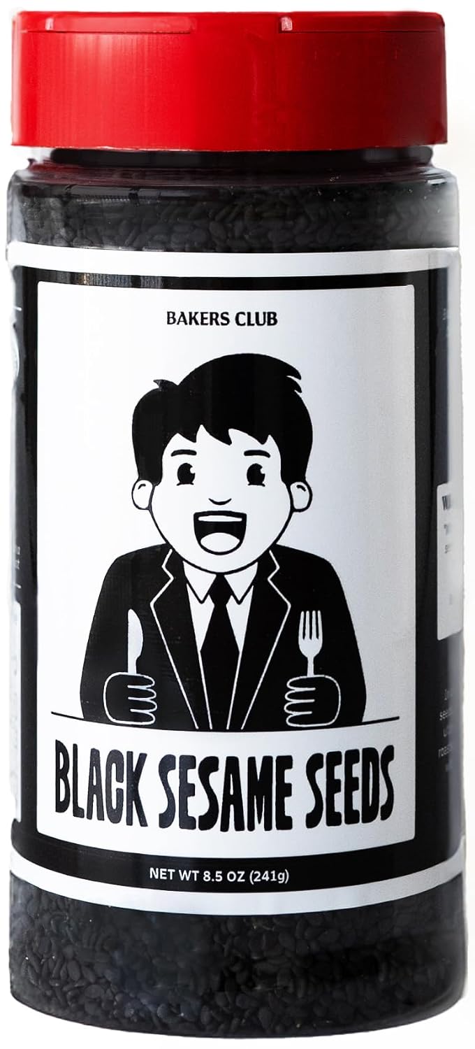 Bakers Club 8.5oz Mixed Black and White Sesame Seeds - Tuxedo blend for Sushi, Tuna, Stir Fry, Bread, Poke Bowls - Kosher, Gluten Free