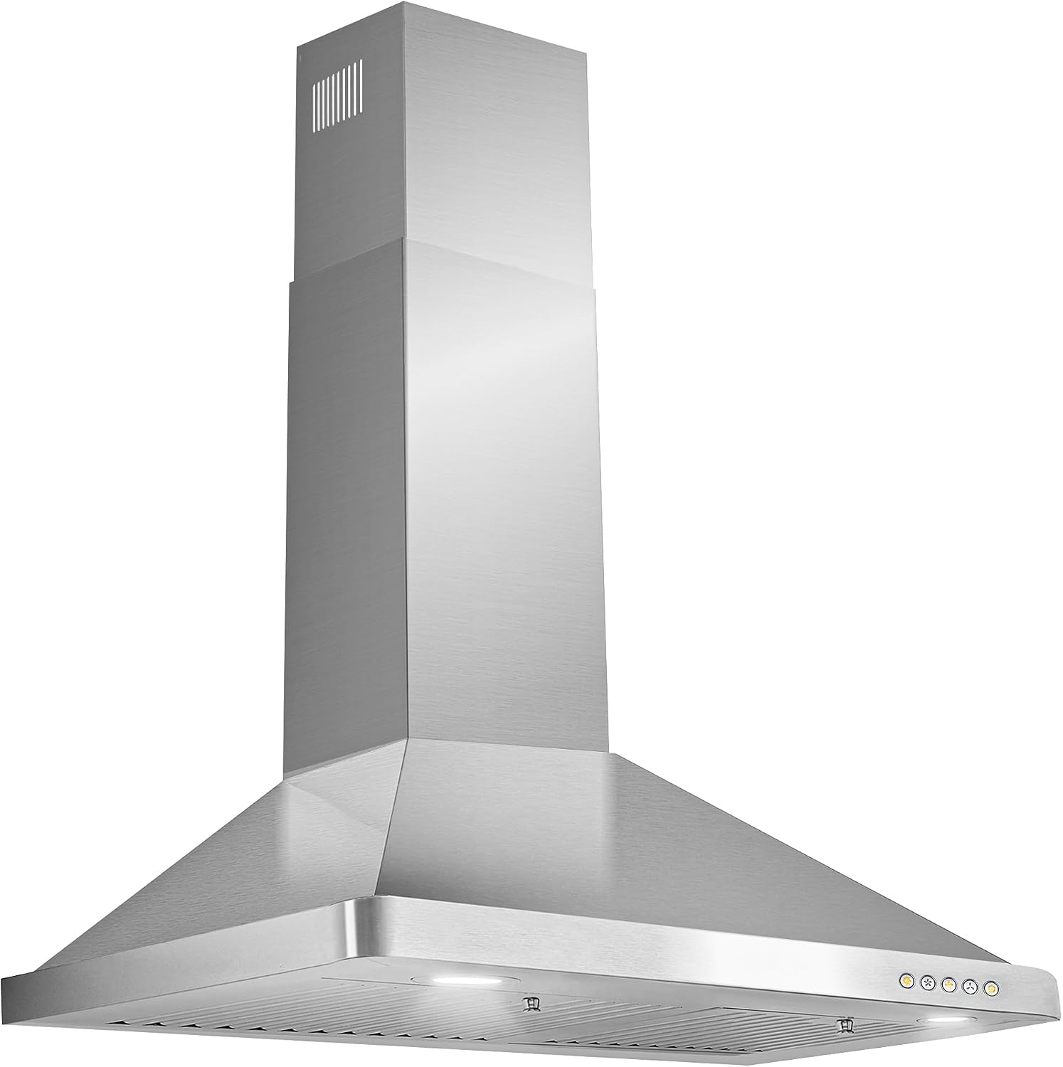 30 in. Vista Coll 380 CFM Ducted Wall Mount Range Hood LED, Stainless Steel | Cosmo COS-63175 Push Button Controls, 3 Fan Speeds