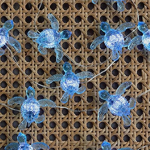 Beach Theme -Cute Green Sea Turtle String Lights- Ocean Fairy Decorative Lights- 10ft 30 LEDs -USB Powered -Multi-Function- Remote Control-Christmas