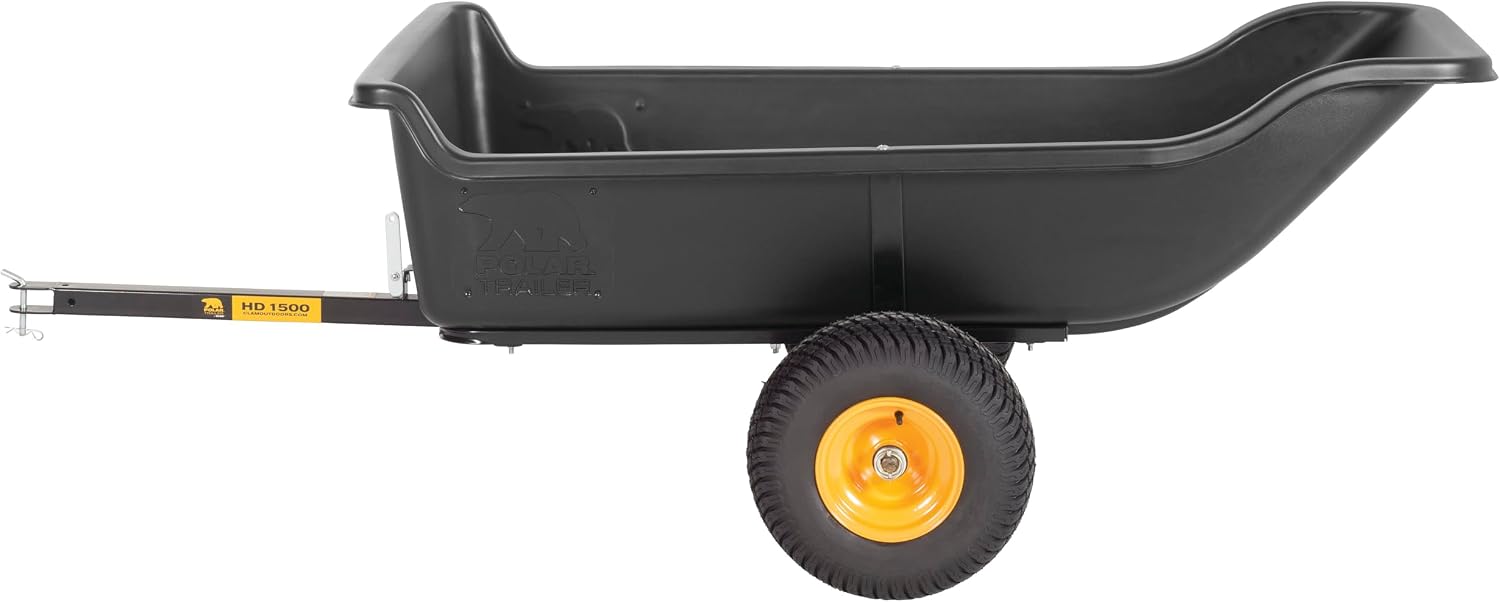 Polar TA1200 Tandem Axle Utility Trailer 1200 lb Capacity | 1200 lb Capacity, 15 Cubic Foot, TA1200, Wide Track Rubber Wheels, Black