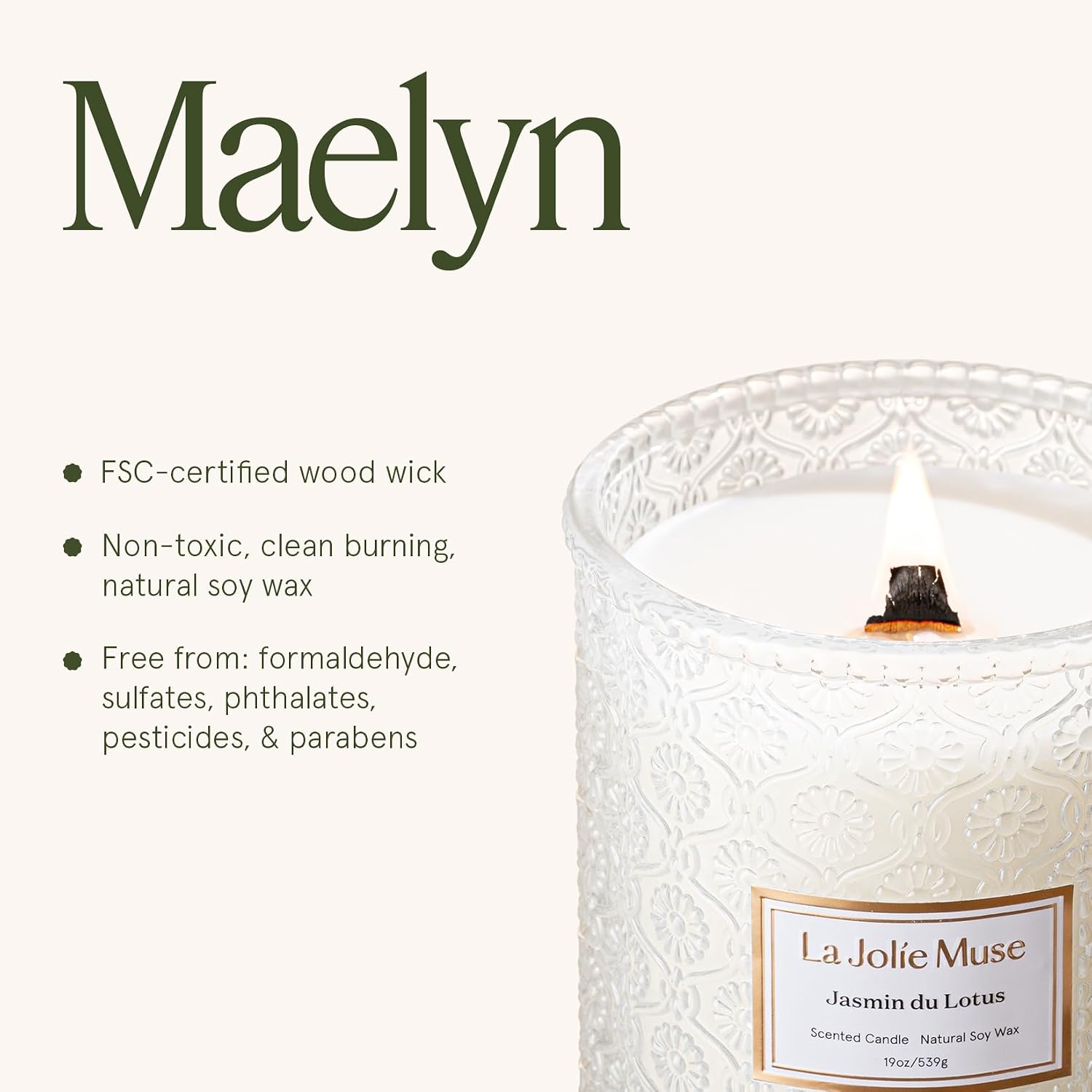 LA JOLIE MUSE Starlit Fir Pine Scented Candles for Home,19 oz Natural Soy