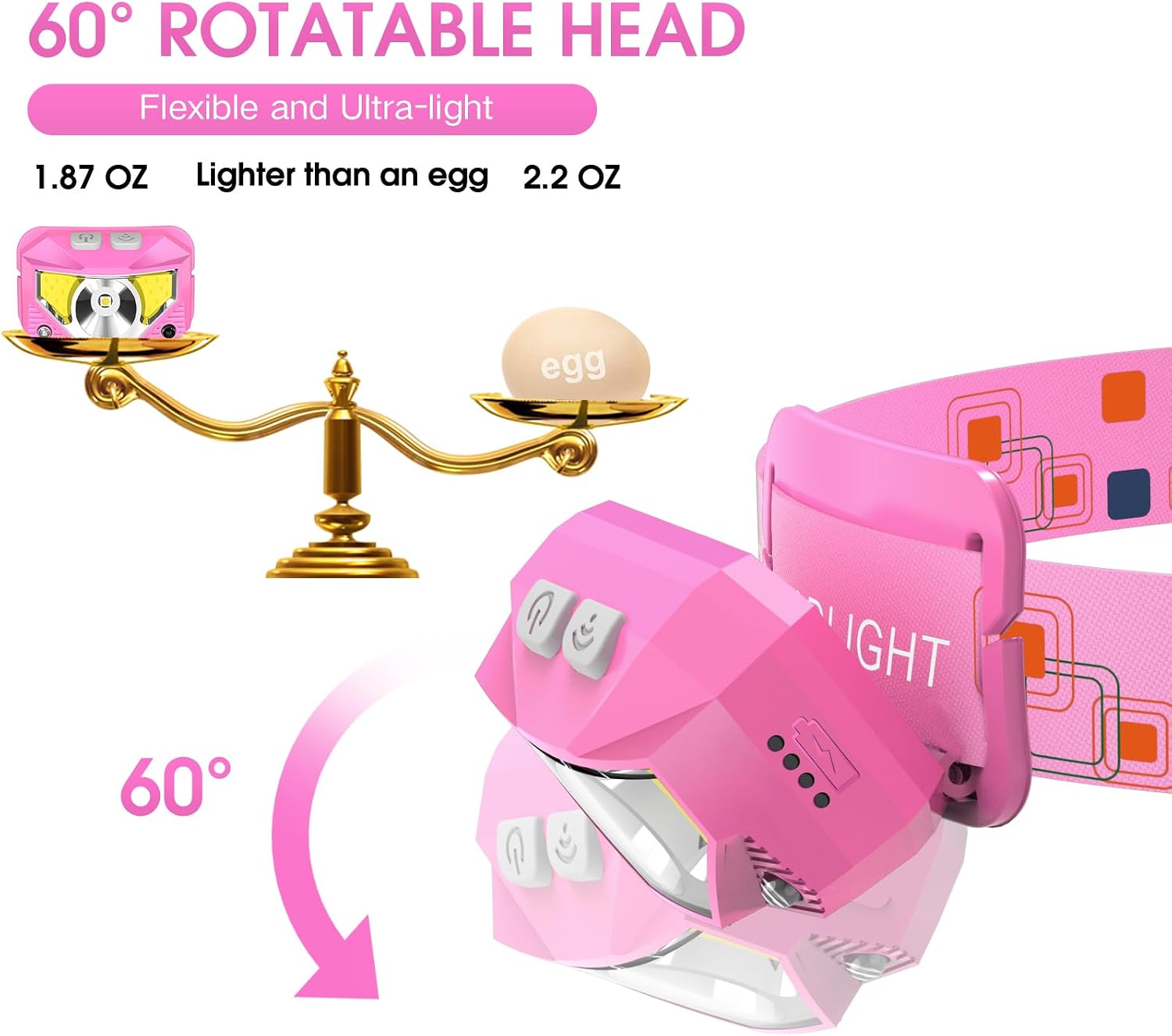 LHKNL Headlamp Flashlight, Lumen Bright Head Lamps LED Rechargeable Camping