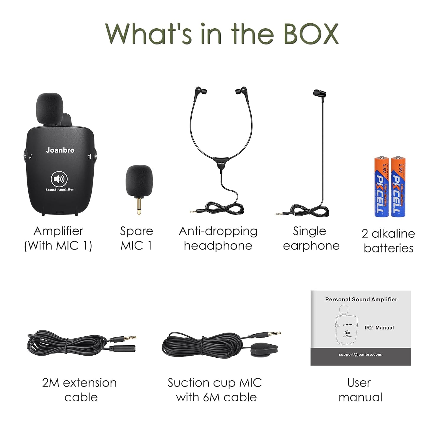 Personal Sound Amplifier for Seniors, Voice Enhancement Devices, Pocket Sound Amplifiers for Elderly People, Adults, 50dB Gain