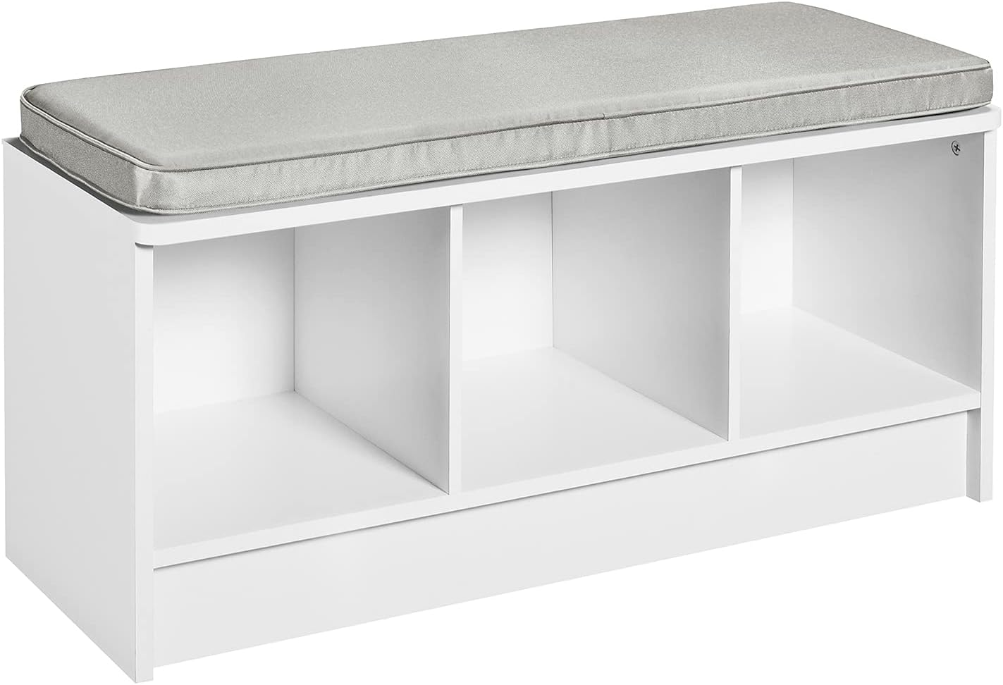 ClosetMaid 3258 Cubeicals 3-Cube Storage Bench, Natural Gray with Gray Cushion
