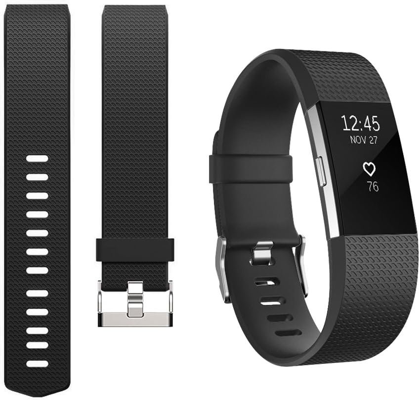 Tobfit Sport Bands Compatible with Fitbit Charge 2, 4 Pack, Replacement Wristbands for Women Men, Small/Large