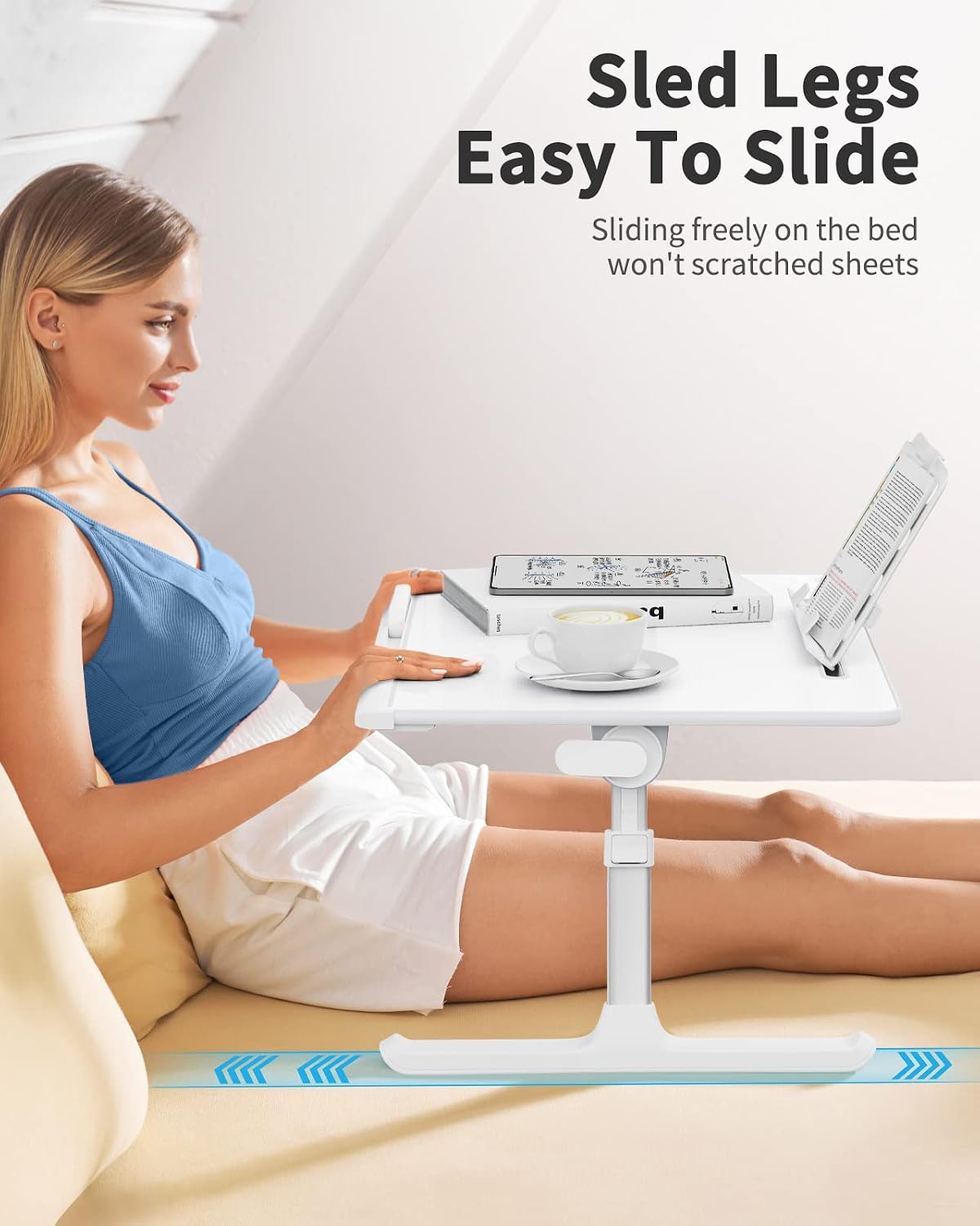 Laptop Lap Desk for Bed, SAIJI X-Large Adjustable Laptop Table