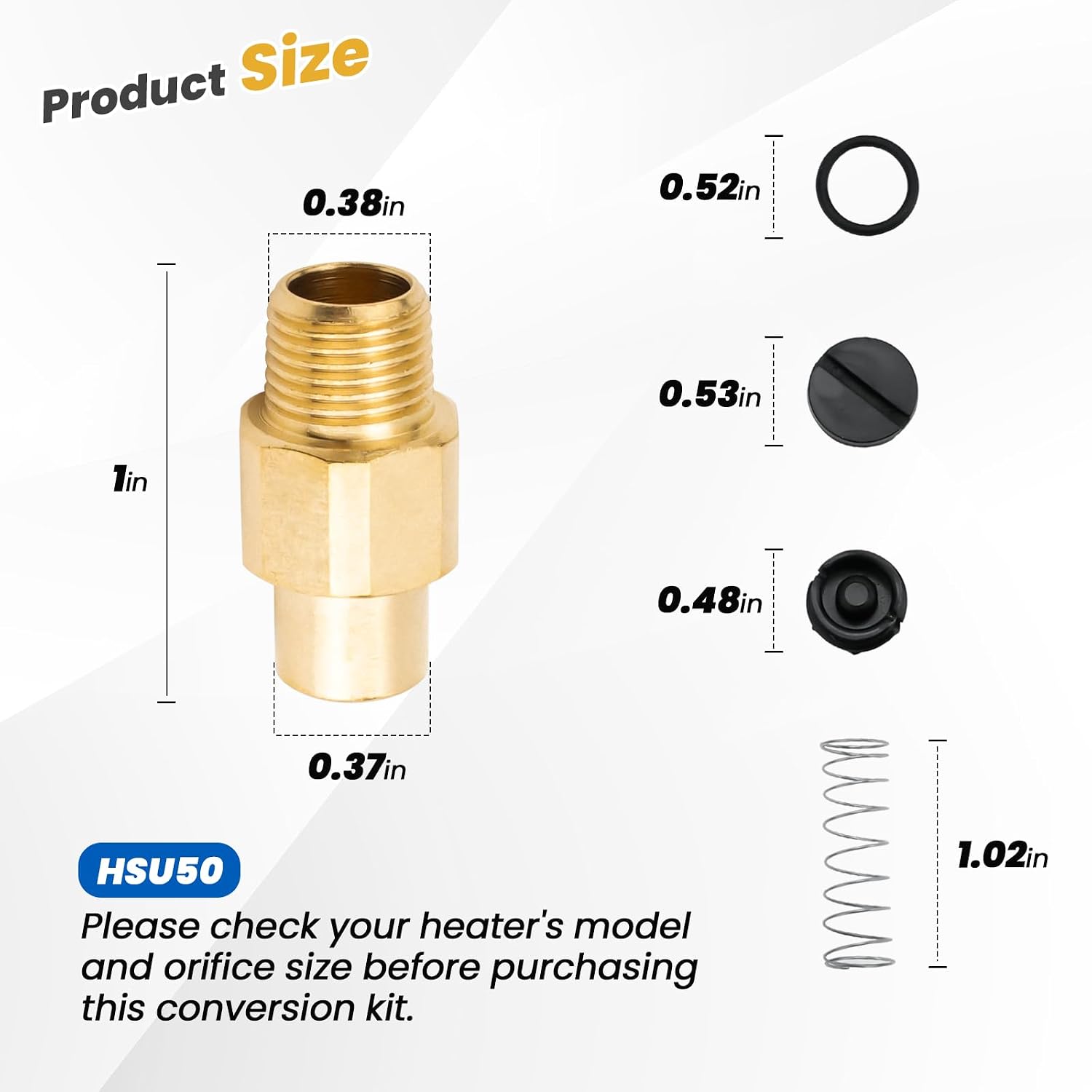 F260163 Fuel Conversion Kit Parts Compatible with Mr. Heater Big Maxx Heater | MHU50 MHU80 Unit Heaters, Converts Unit Heater from NG to LP Propane
