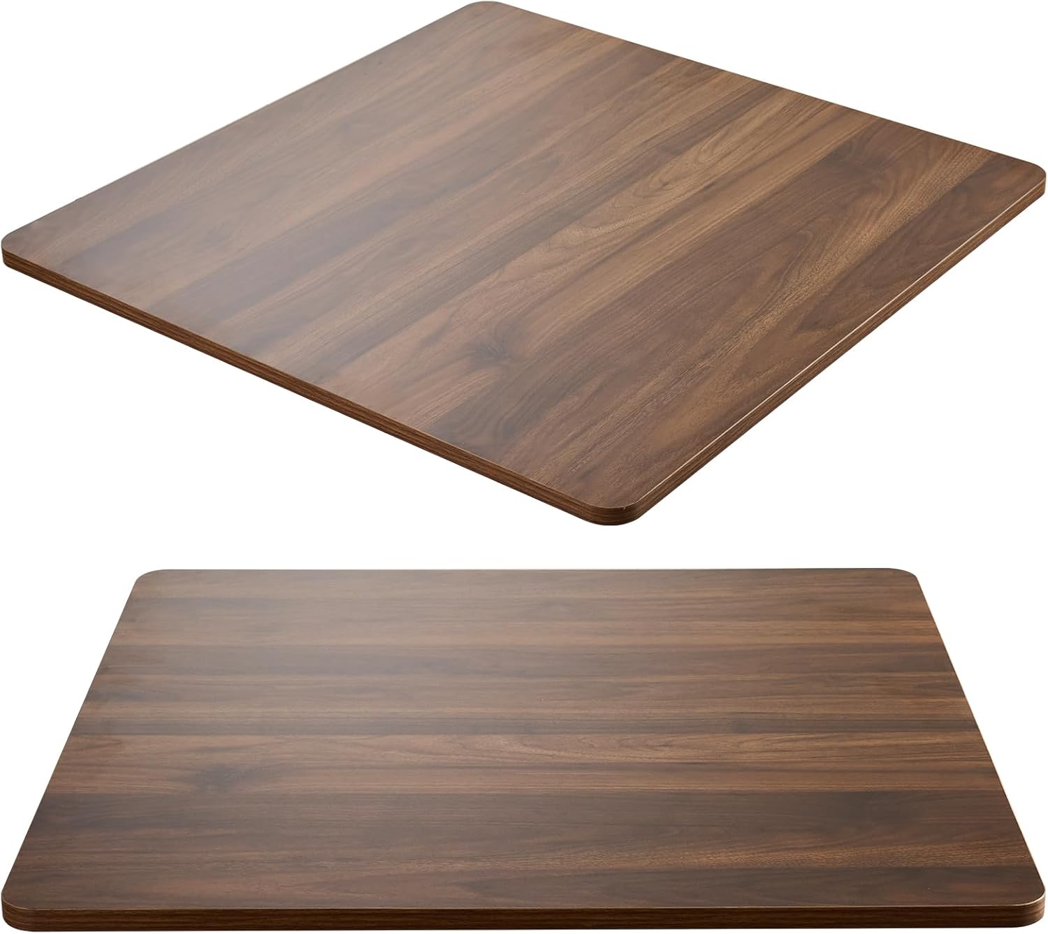 Universal Table Top 36 x 36 inches Squre Pack of 2, Reversible Melamine Countertop Only, Home or Commercial Indoor Use, Dark Walnut