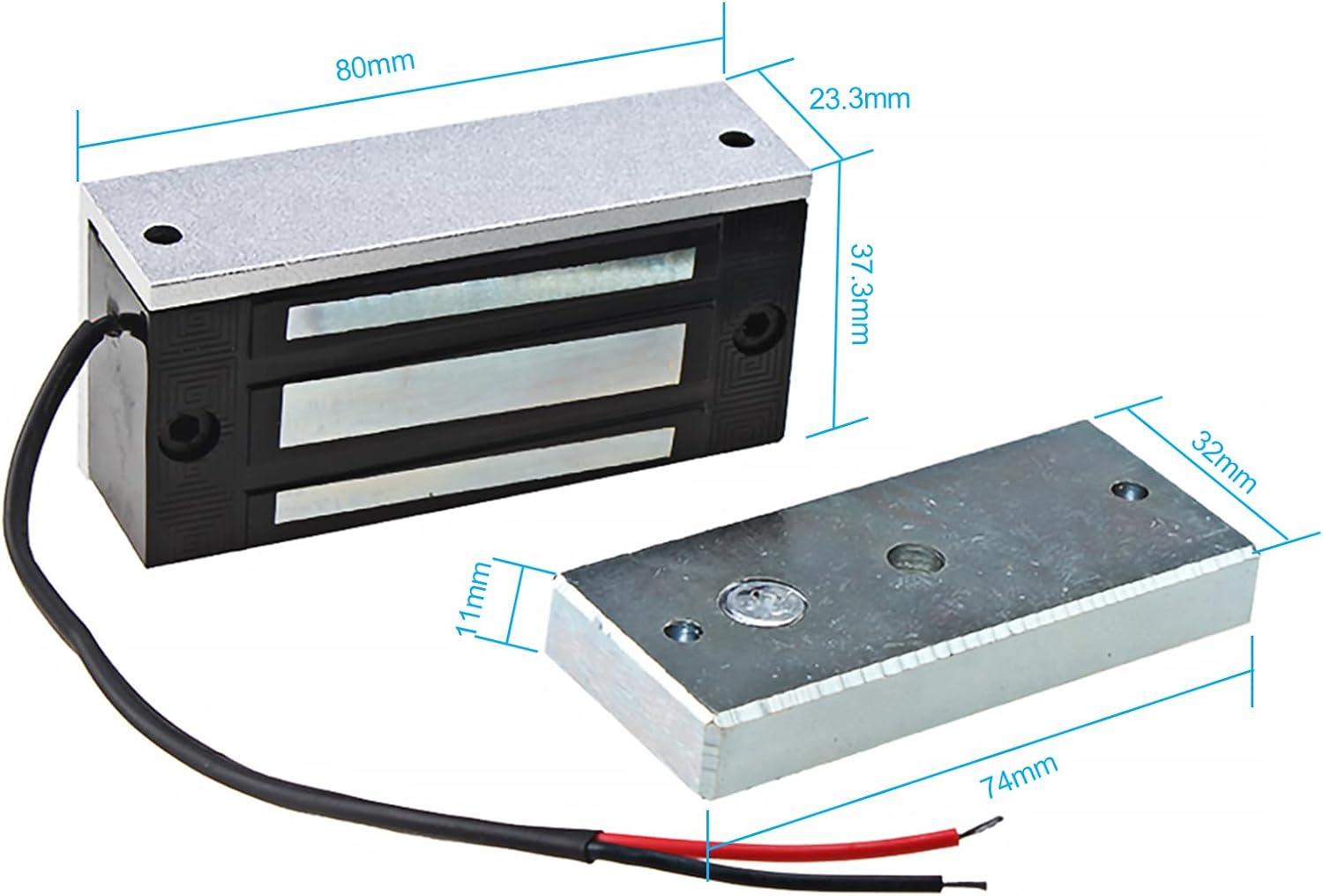 AGPtek 60kg Fail-Safe Electric Magnetic Lock for Door Access Control System | 130LBs Holding Force, NC fail-safe Mode, Low Power, Indoor Door Entry