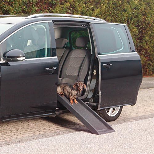 Trixie Folding Pet Ramp, Black | Folding Dog Ramp with High Traction Surface, Ideal for Cars and SUVs, Foldable, Easy to Store and Clean