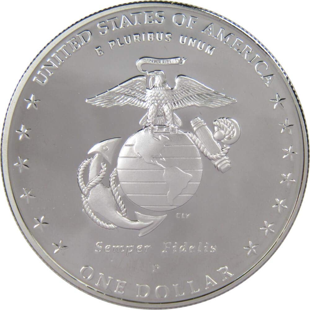 2005 P Marine Corps 230th Anniversary Commemorative Silver $1 Proof | Collectible Coin: Commemorative Dollar, 2005-P, Marine Corps 230th Anniversary