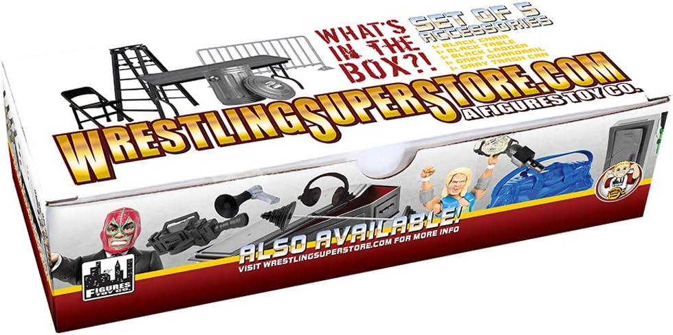 Set of 5 Wrestling Prop Accessories for Wrestling Action Figures | Includes The Most Essential Wrestling Figure Accessories Every Wrestling Action