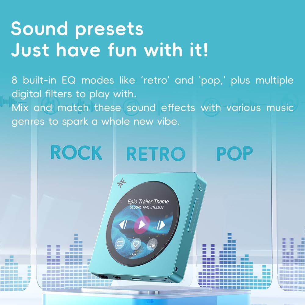 FIIO DISC Portable HiFi Music Player, Dual DAC Digital Audio Player with 3.5mm & 4.4mm Outputs, Bluetooth 5.4 LDAC,Touchscreen (Black)