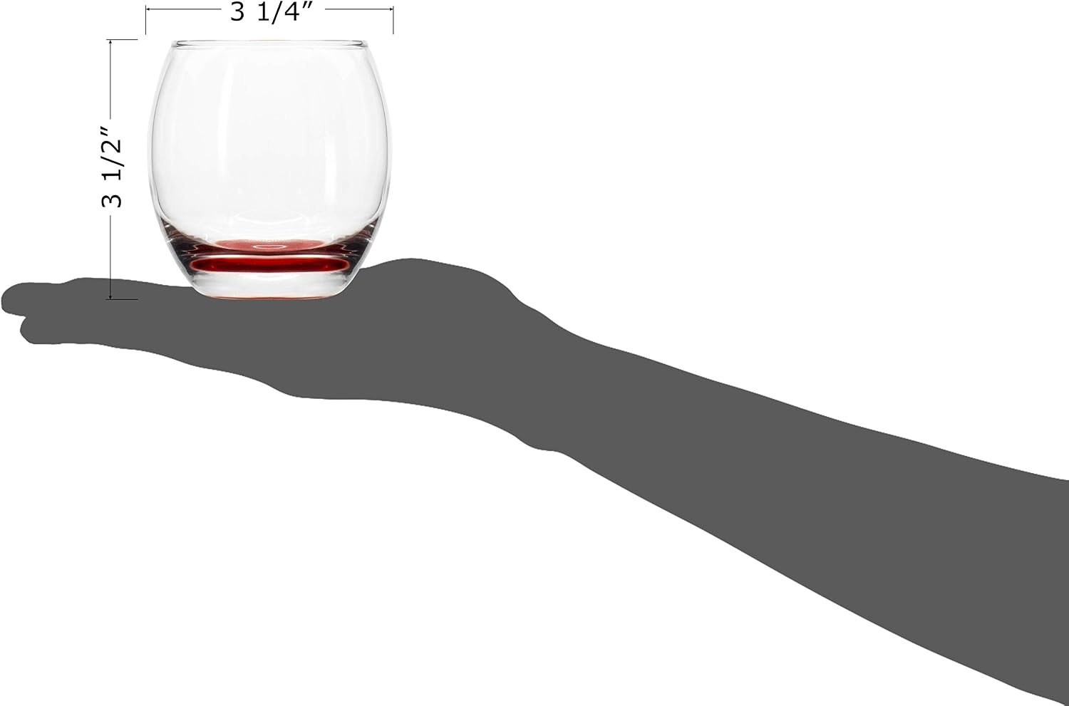 Red Co. Large 16 oz Multicolored Drinking Glass Set of 6 for Water, Beverage, Cocktail, Mixed Drinks