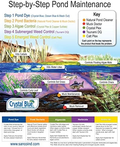 Crystal Plex - Lake and Pond Algaecide Treatment - Liquid Copper Algaecide Kills and Prevents Various Types of Algae (Planktonic, Filamentous