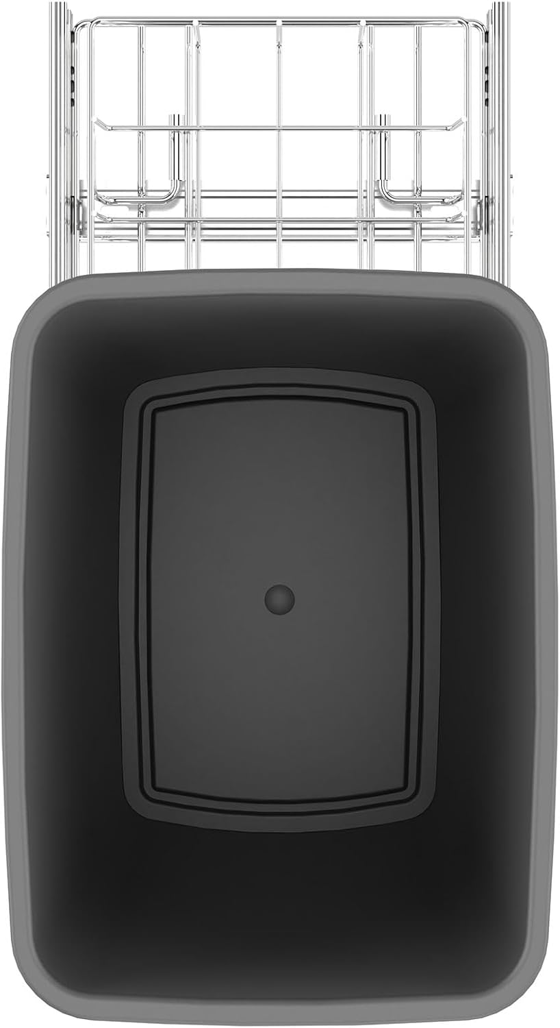 Rev-A-Shelf Pullout Trash Can for Kitchen Cabinets, Black Waste Bin, 35 Qt | Large Capacity Garbage/ Recycling Waste Container, Heavy Gauge Metal Wire Construction w/Full Extension Slides, RV-12KD-18C S