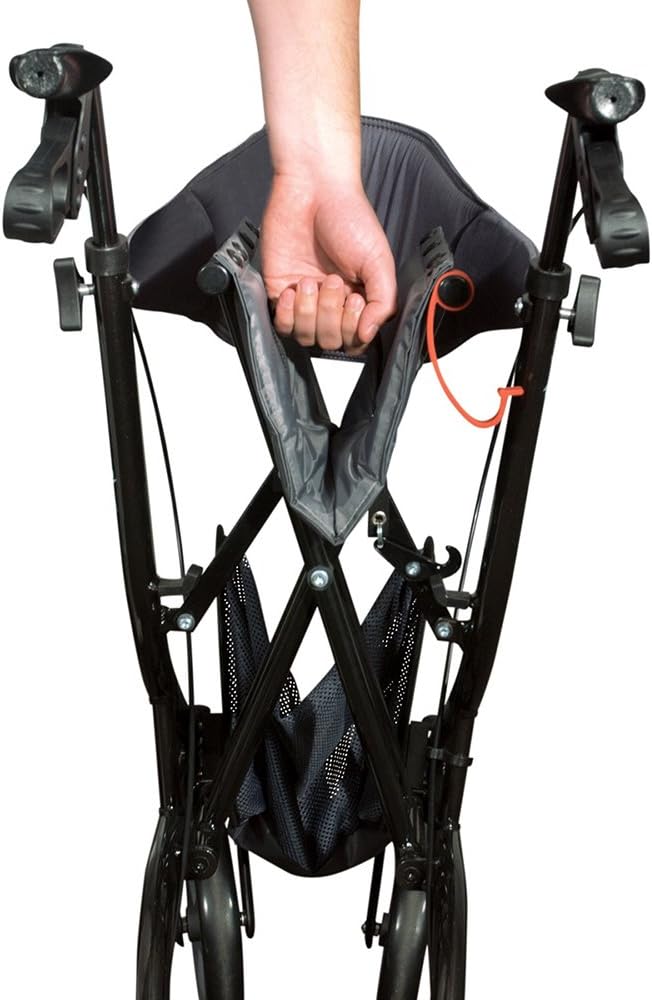 Hugo Mobility Explore Side-Fold Rollator Walker with Seat, Backrest and Folding Basket