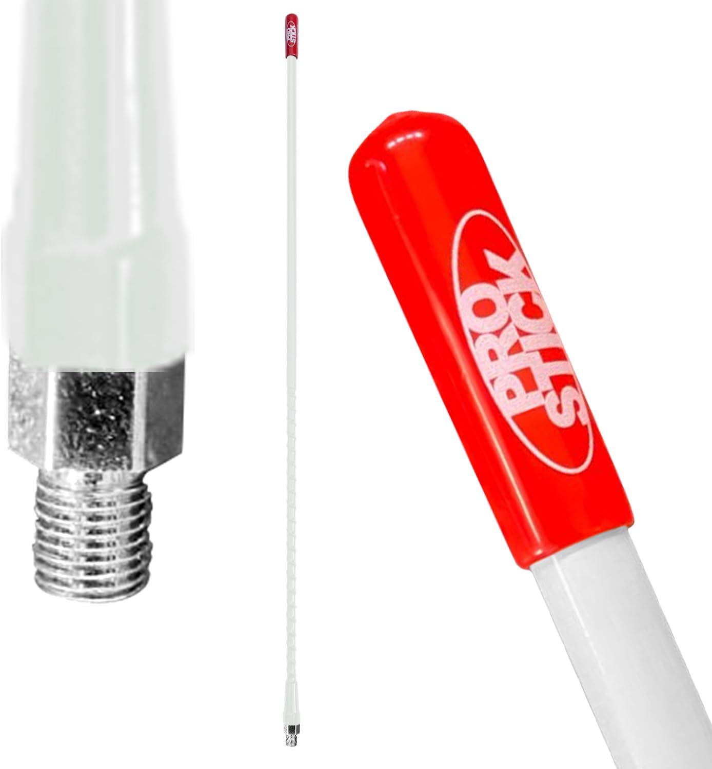Prostick 2-Foot Fiberglass Passive CB Antenna – White, Handles Up to 1000W Input
