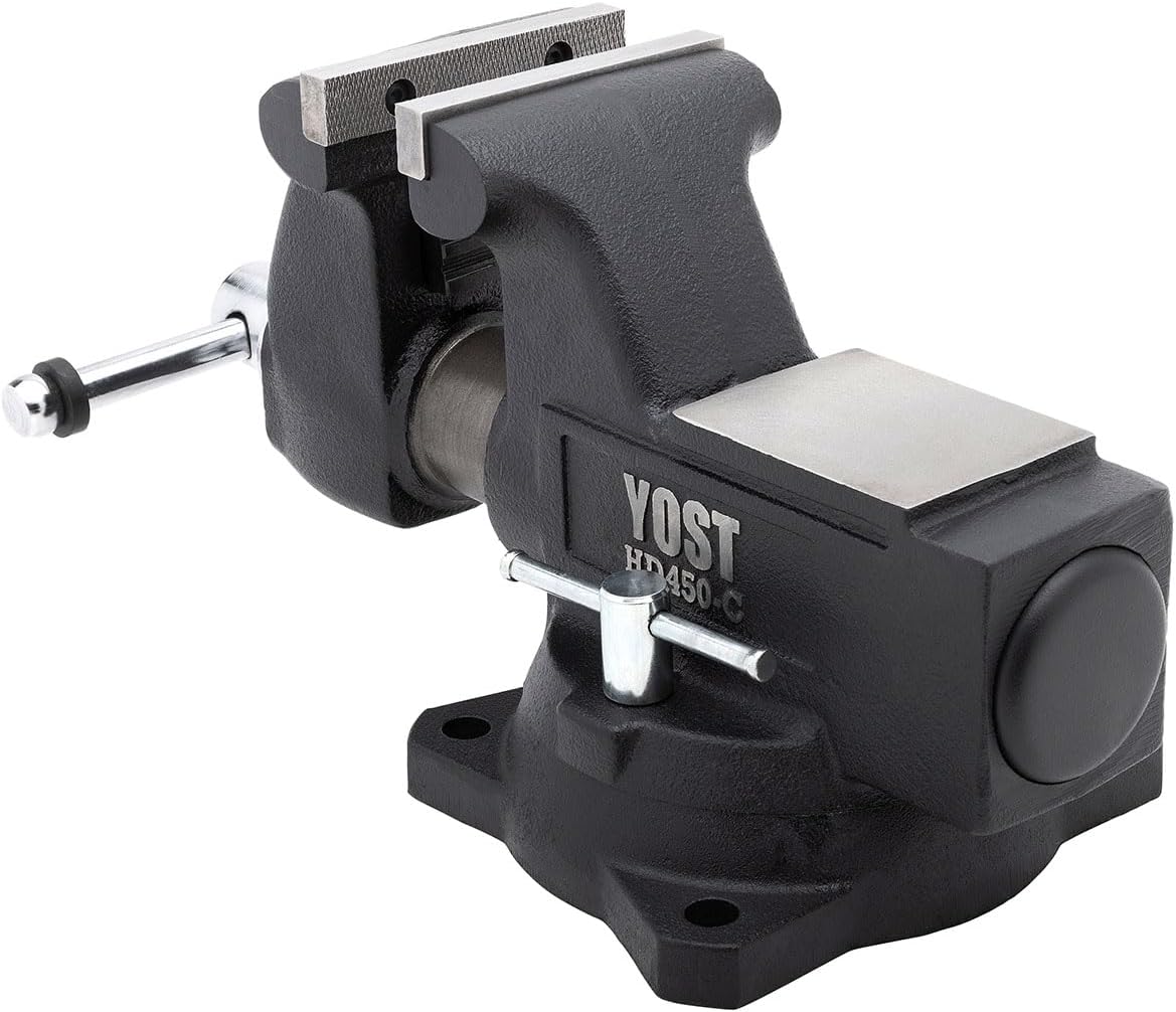 Yost Vises LV-4 Homeowner's Vise | 4.5 Inch Jaw Width with a 3 Inch Jaw Opening Home Vise | Secure Grip with Swivel Base | Blue