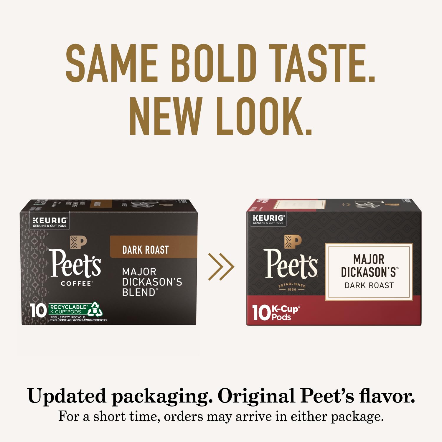 Peet's Coffee, Medium Roast Keurig K-Cup Pods, 100% Arabica Coffee - Big Bang 60 Count (6 Boxes of 10 K-Cup Pods)