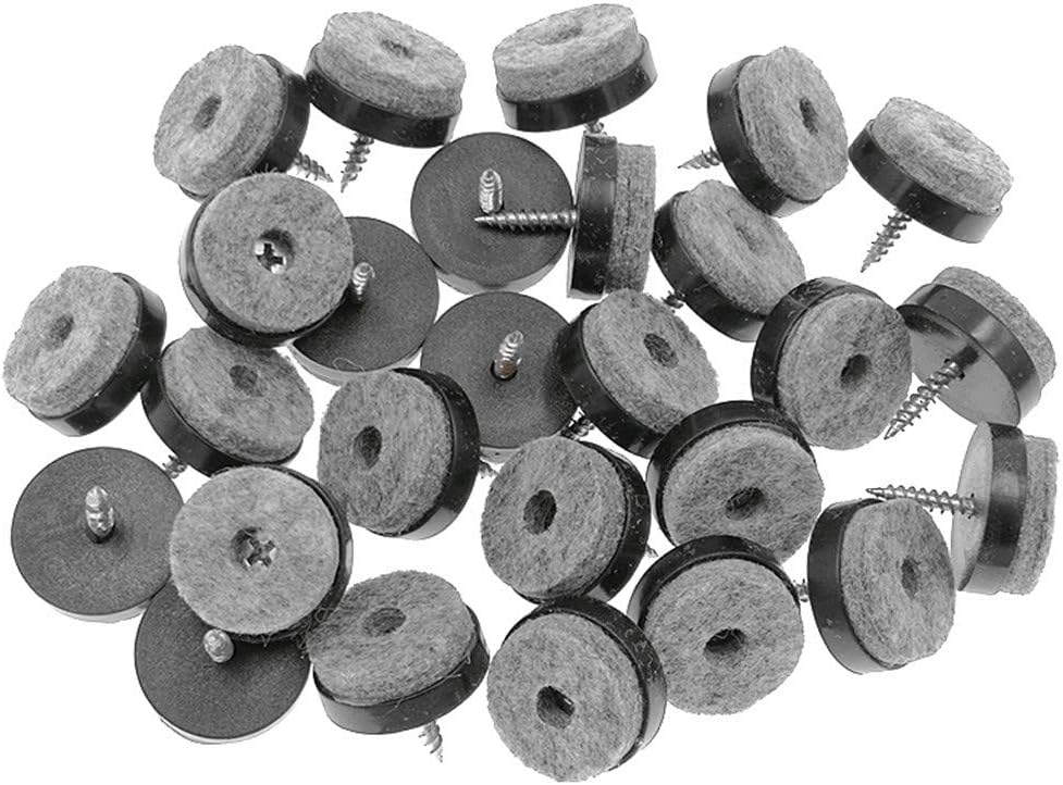 40pcs Screw-on Furniture Felt Pad Chair Glide Slider Hardwood Floor Protector for Wooden Leg Feet of Chair Table Furniture(Φ20mm or 0.8";Brown)