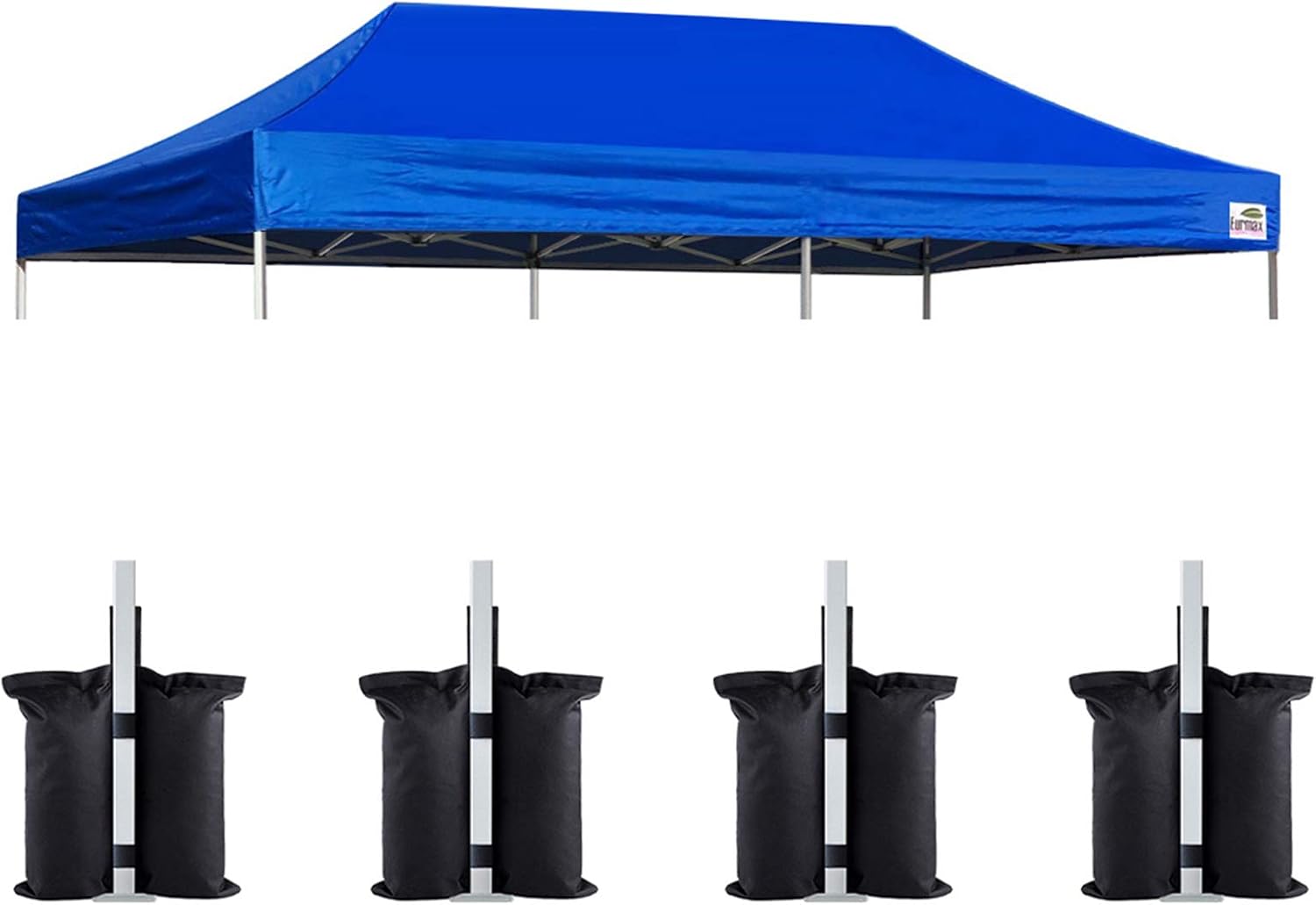Eurmax USA 10x10 Pop Up Canopy Replacement Top,Universal Instant Canopy Cover ONLY,Heavy Duty UPF 50+ UV Protection,Water & Wind Resistant Tarp,30+ Colors Available,Bonus 4 Sand Bags (White)