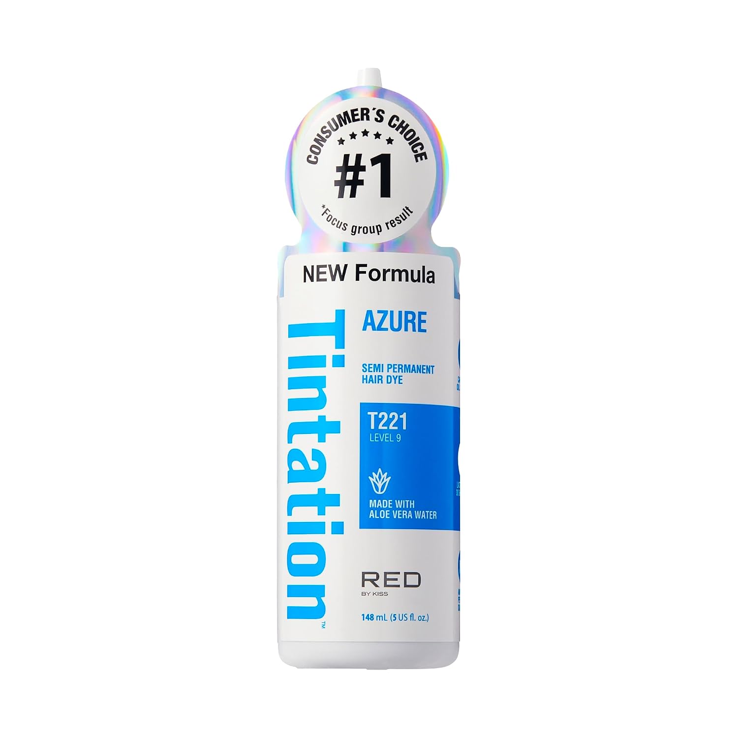 Red by Kiss Tintation Semi-Permanent Hair Color, Aloe Vera Water Based, Argan Oil, Olive Oil, Collagen & Keratin, Long-Lasting Color Dye (Honey Brown, 5 Fl Oz)