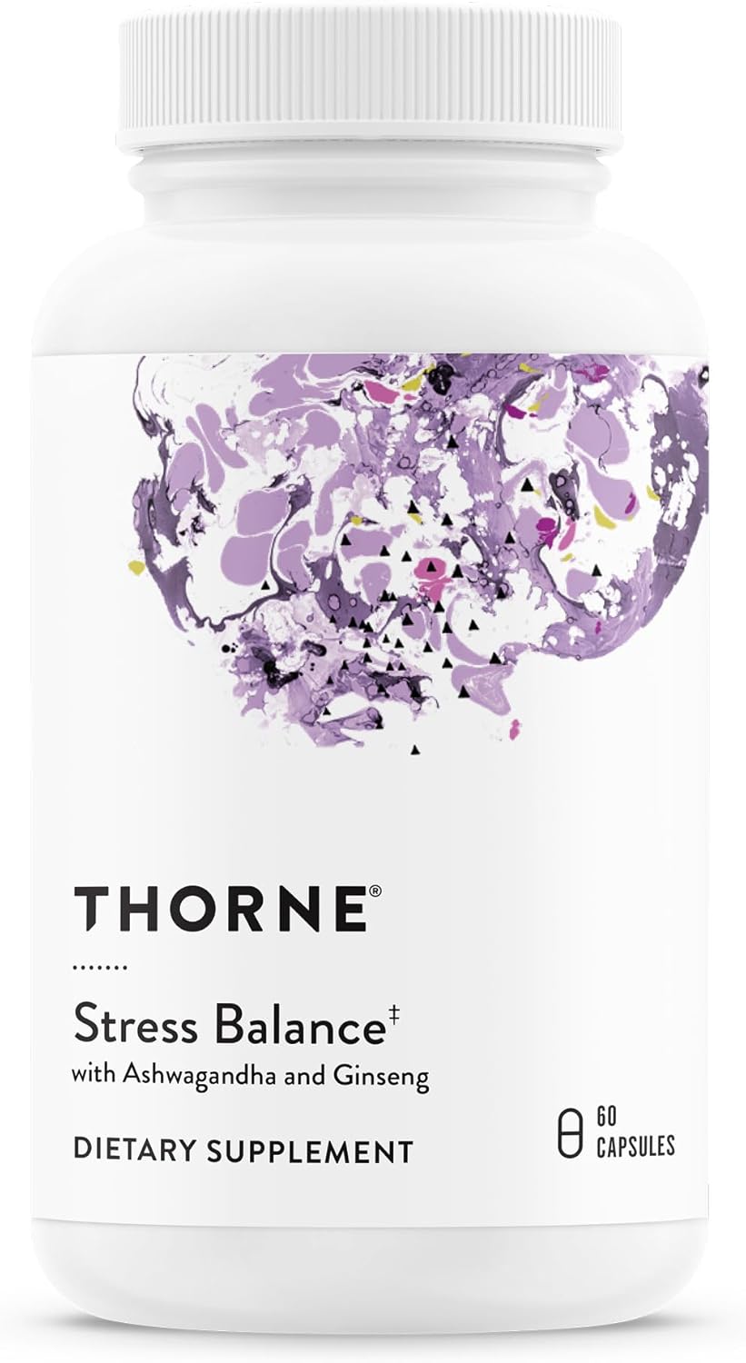 THORNE Stress Balance, KSM-66 Ashwagandha, Ginseng & Active B6, 60 Capsules | Supports Stress Resilience, Energy Production