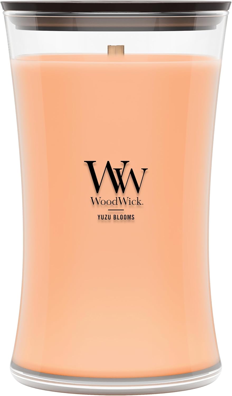 WoodWick Lavender Spa Gifts for Women and Men, 9.7 oz Medium Hourglass Candle with Crackling Wick