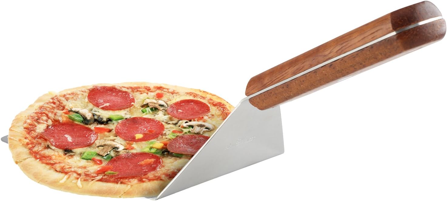 Homi styles Cookie/Brownie Spatula Small Metal Spatula With Merbau Wooden Handle | Heavy Duty Stainless Steel Flipper With Beveled Edges | Small