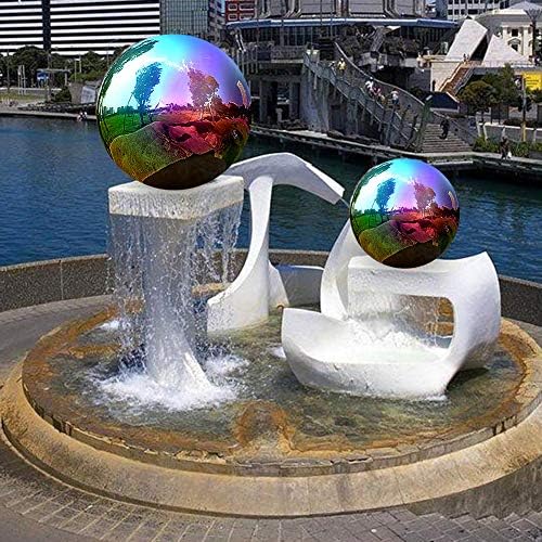 Gazing Globe - 6/8/10Inch Rainbow Stainless Steel Shiny Gazing Balls for Gardens and Ponds (6 inch)