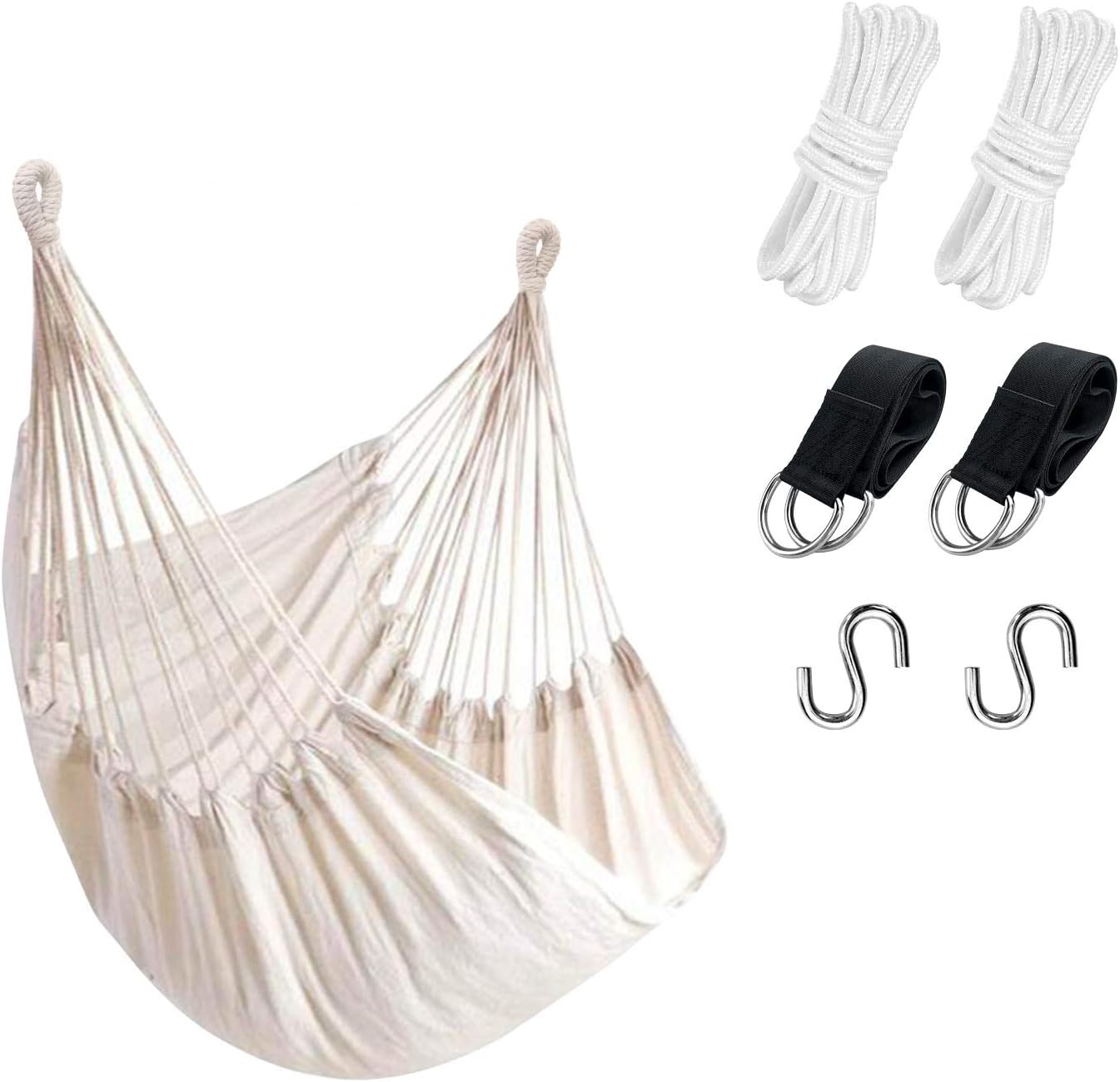 KPX Ourdoor Hanging Hammock Chair – Comfortable Tree Swing Chair Large Size 110X130cm（Without Pillows） - 330 Lbs Weight Capacity (Dark Gray)