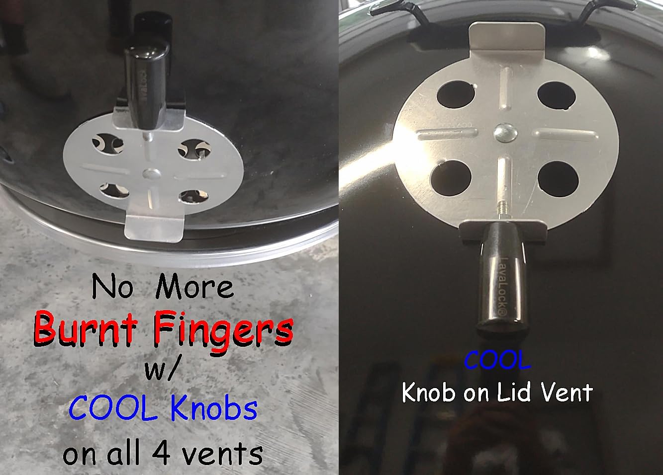 Total ControlⓇ Cool Touch Damper Handle for Weber Smokey Mountain WSM Kettle Knob BBQ Smoker Damper Thumb Handle
