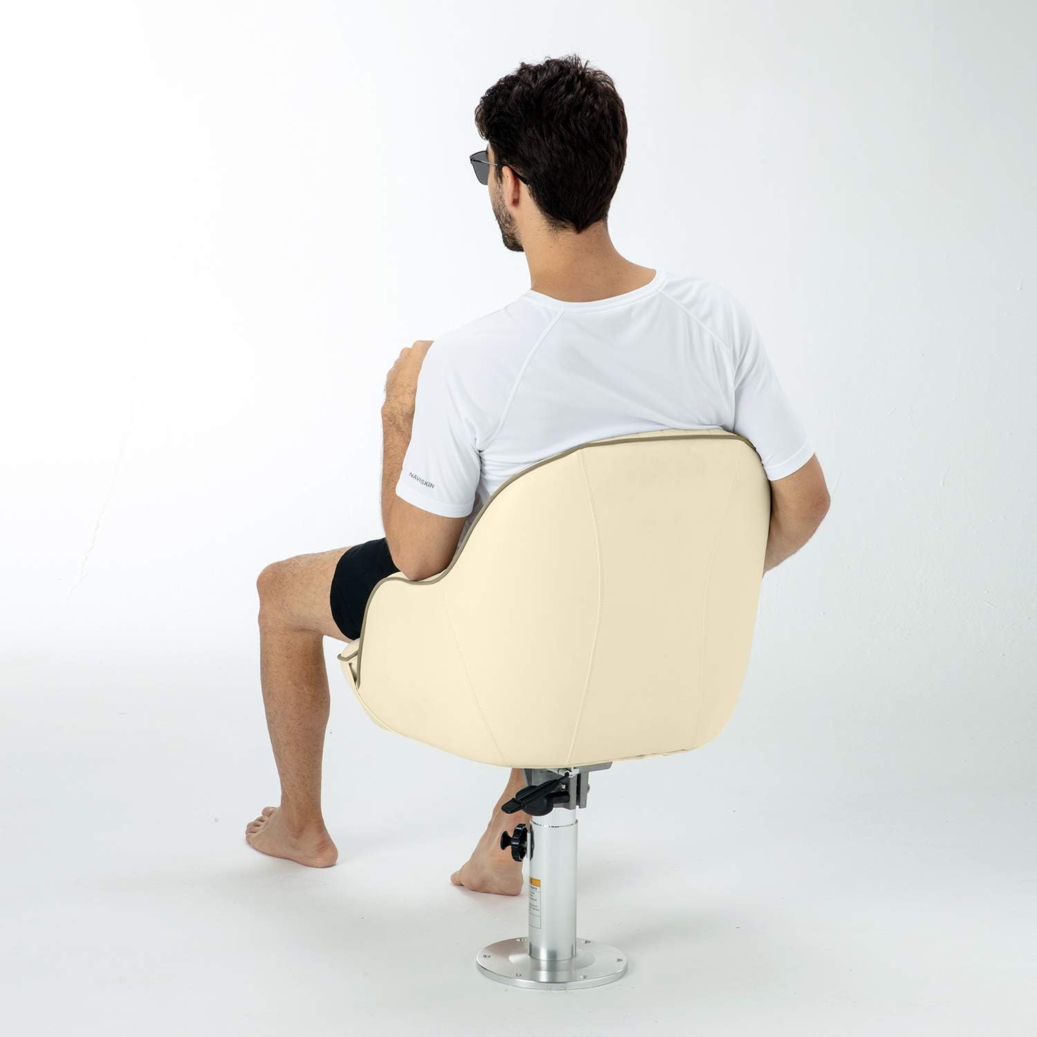 Leader Accessories Pontoon Captains Bucket Seat Boat Seat Boat Chair | Boat Chair with Armrest Ergonomic Design Compression Foam Padding Injection Molded Plastic Frame