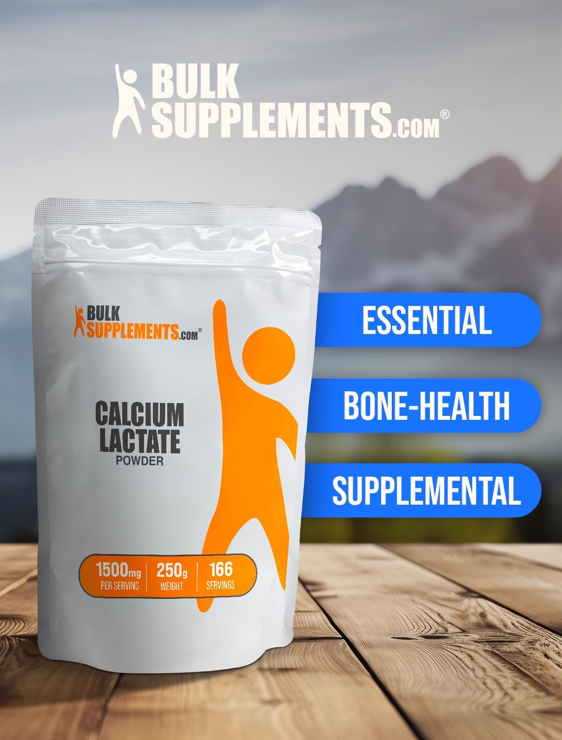 BulkSupplements.com Calcium Lactate Powder - Calcium Supplement Powder, Food Grade - Pure & Gluten Free, 1.5g per Serving, 500g (1.1 lbs) (Pack of 1)