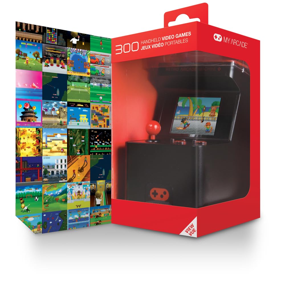My Arcade Retro Arcade Machine X Mini Arcade: 300 Retro Style Games, 5.75 Inch Tall, AA Battery Powered, 2.5 Inch Color Display