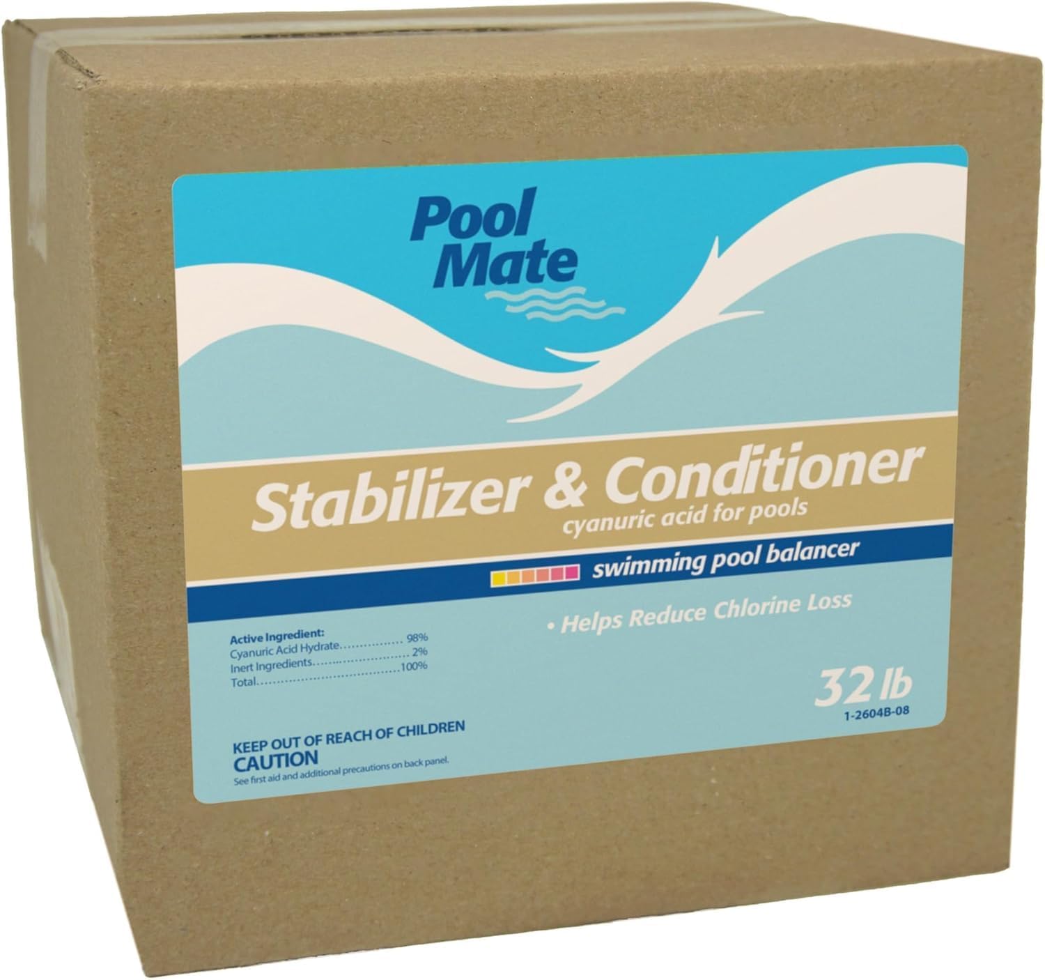 Pool Mate 16-Pounds Premium Pool Stabilizer and Conditioner | Chlorine Stabilizer, Concentrated Cyanuric Acid for Pools, Helps Chlorine Last Longer, 6oz raises CYA 10ppm per 5,000 gallons