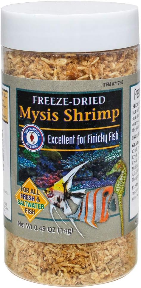 San Francisco Bay Brand Freeze-Dried Mysis Shrimp - Premium Fish Food for Live Fish, Shrimp Food
