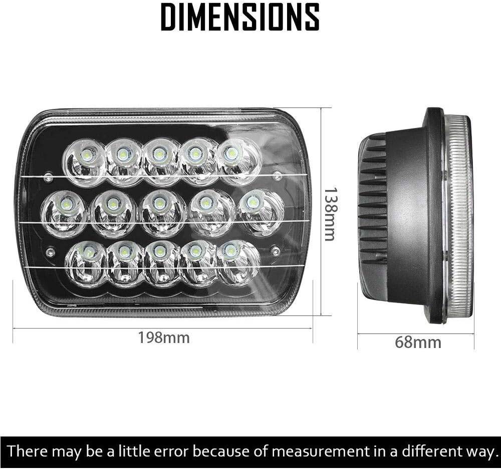 1 pair of 7x6 5x7 BLACK LED Headlights H6054 Lamps replacements