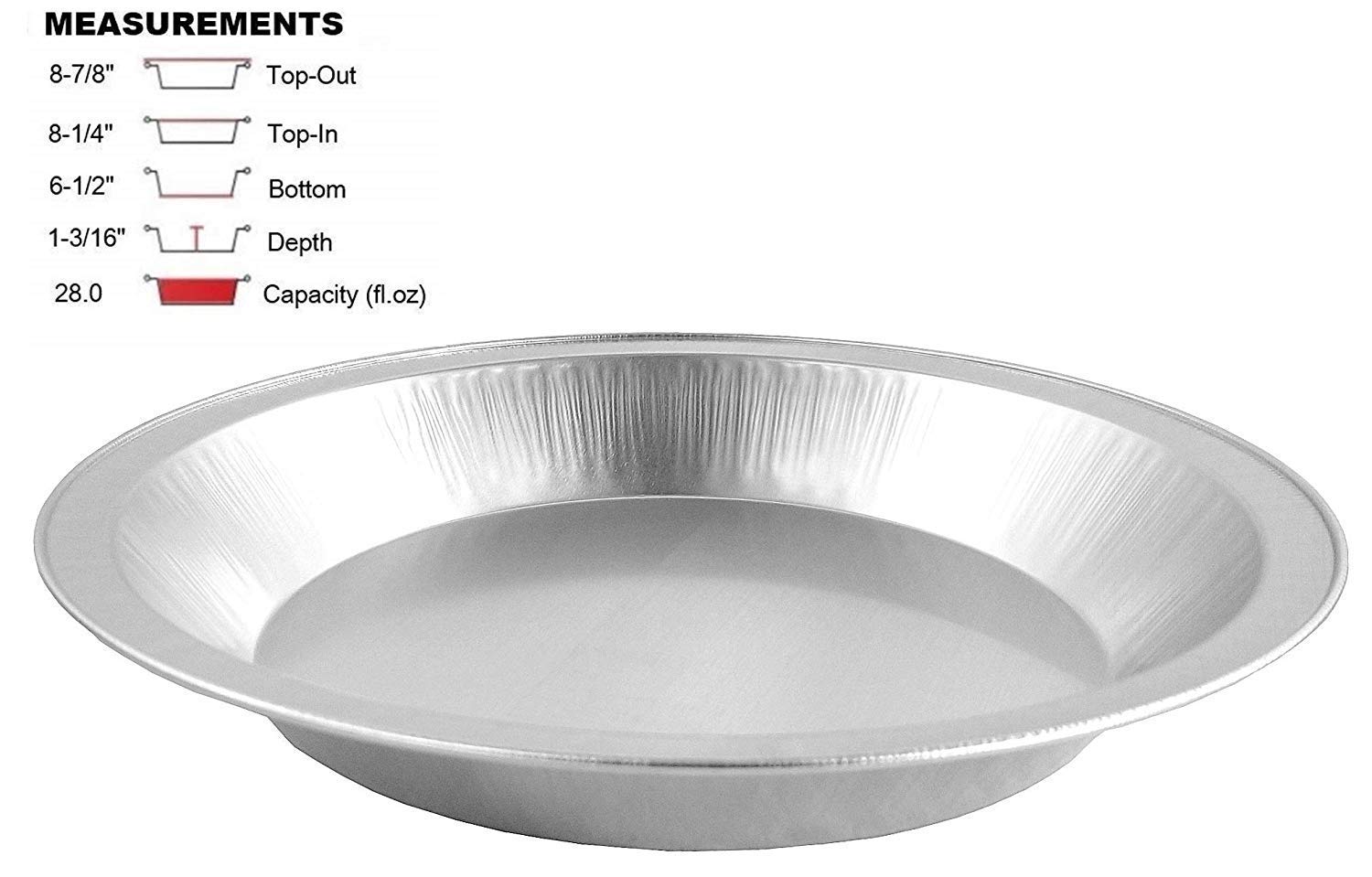 Handi-Foil Disposable Smooth-Wall Aluminum Pie Pans Plate Tin - 9" Aluminum Baking Pan for Baking, Storing - Perfect for Home, Restaurants, 50 Count