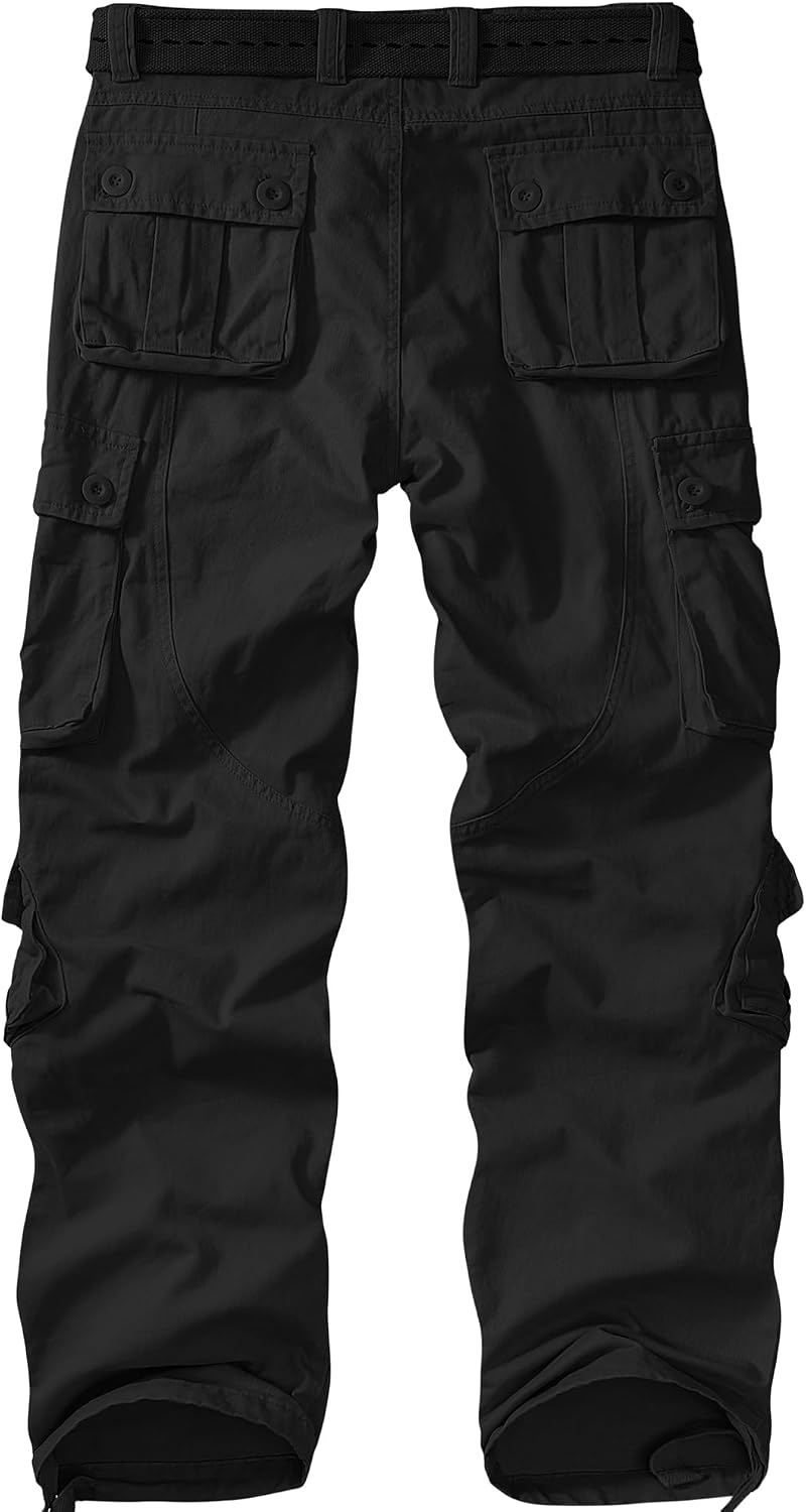 Mens Cargo Pants Camo Work Tactical Rip Stop BDU Casual Army Military Pants | 100% Cotton,Wear Resistant,Breathable,Sweat-absorbent,Men's Wild Cargo Pants with 8 Pockets,Relaxed Loose Fit Hiking Pants