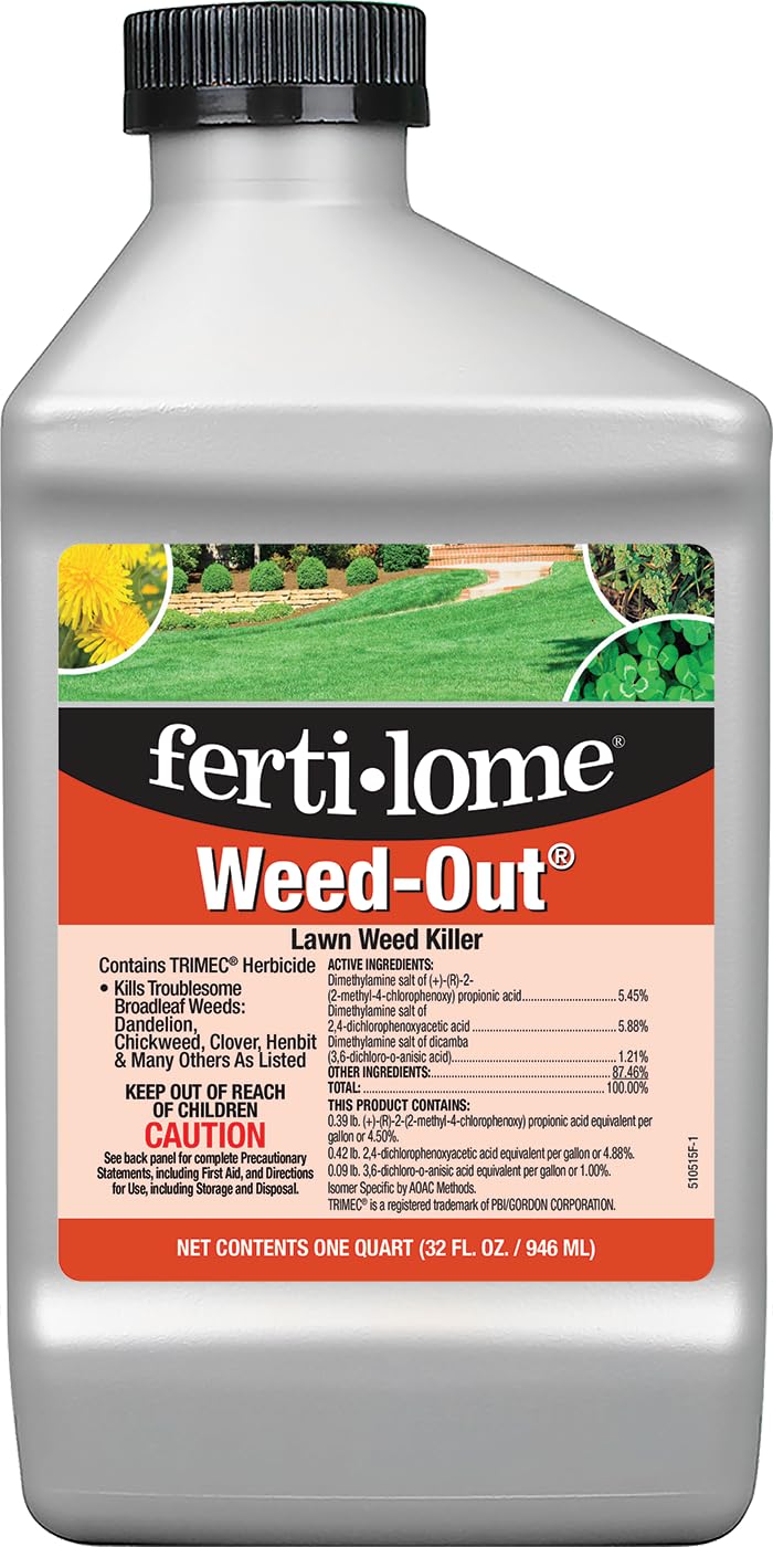 Fertilome (10515) Weed-Out Lawn Weed Killer Concentrate, 32 oz | Triclopyr liquid concentrate - Treats 200+ broadleaf weed species, 8,000 sq ft/pint - Lawn homeowners