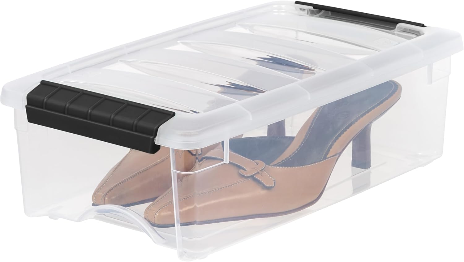 IRIS USA 6-Pack 54 Quart Storage Bins with Lids, Clear | Transparent design makes contents easy to find. Perfect for moving, blankets, clothing, and garage storage. Nestable design