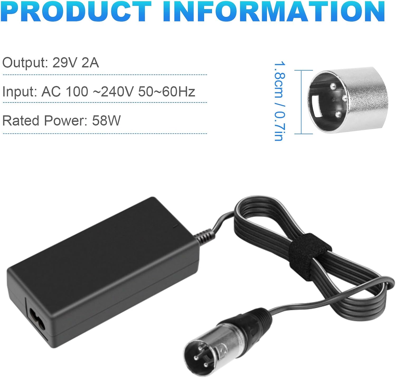 29V 2A for 24V 2A Scooter Battery Charger for Golden Buzzaround Lite, Jazzy Power Chair, Pride Hoveround Mobility, Schwinn S300 S350 S400 S500 S650