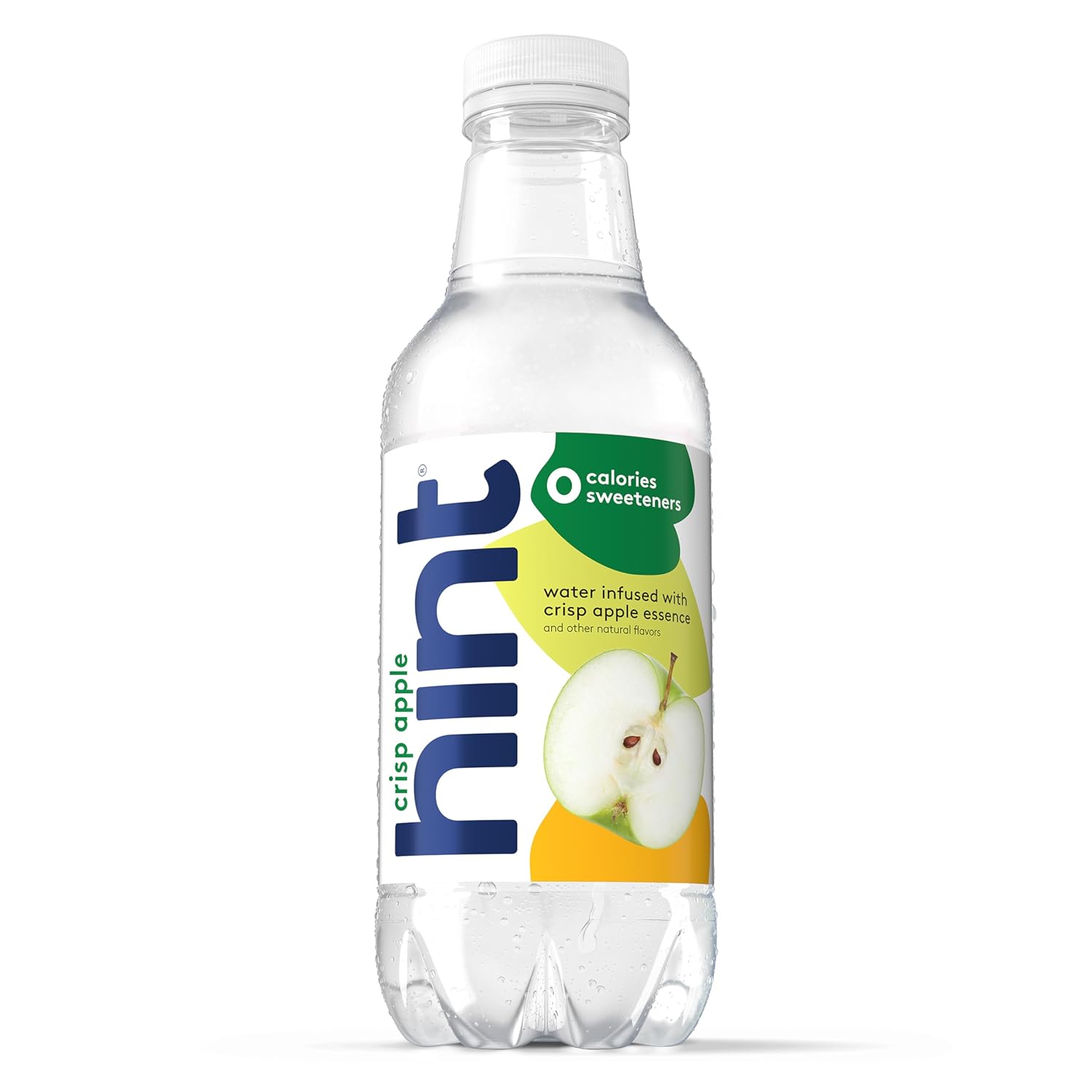 Hint Flavored Water Zero Sugar 0 Calories - Crisp Apple 16 FL oz, 12 pack | Crisp, refreshing water, fruit flavors. 0 calories, 0 sugar, 0 sweeteners. Hydration for wellness. Gluten-free, Kosher, Vegan