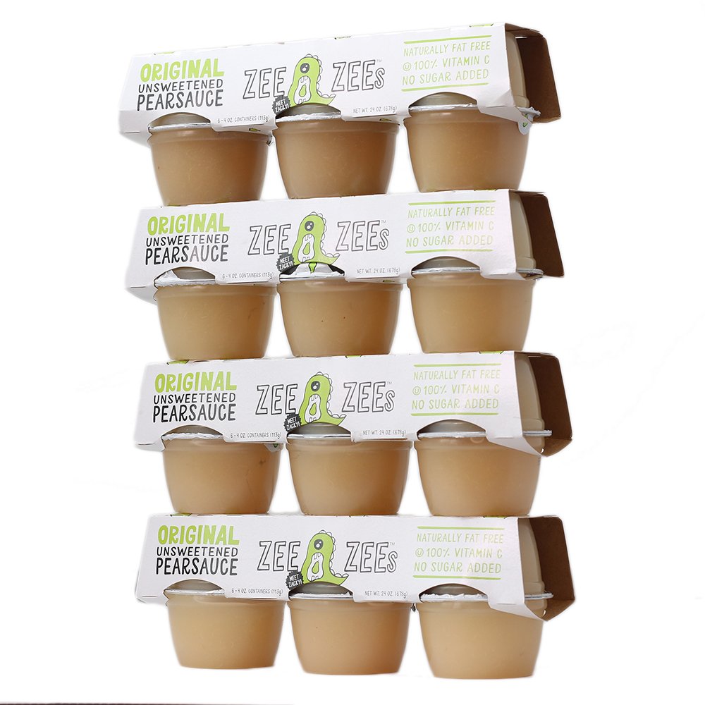 Zee Zees Mango Peach Applesauce Cups, Unsweetened, All Natural, No Sugar Added, 4 oz Cups, 24 pack