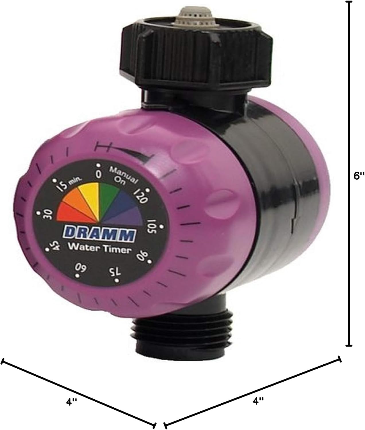 Dramm ColorStorm Premium Water Hose Timer, Mechanical, Turns Water Off Automatically, Up to 120 Minutes of Run Time, Compact for Lawn, Drip