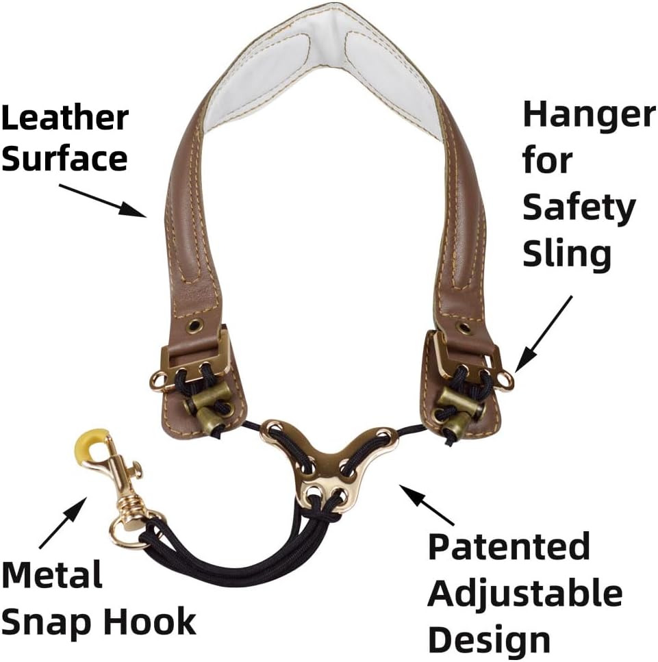 adorence Leather Saxophone Neck Strap for Alto & Tenor Saxophone - Red