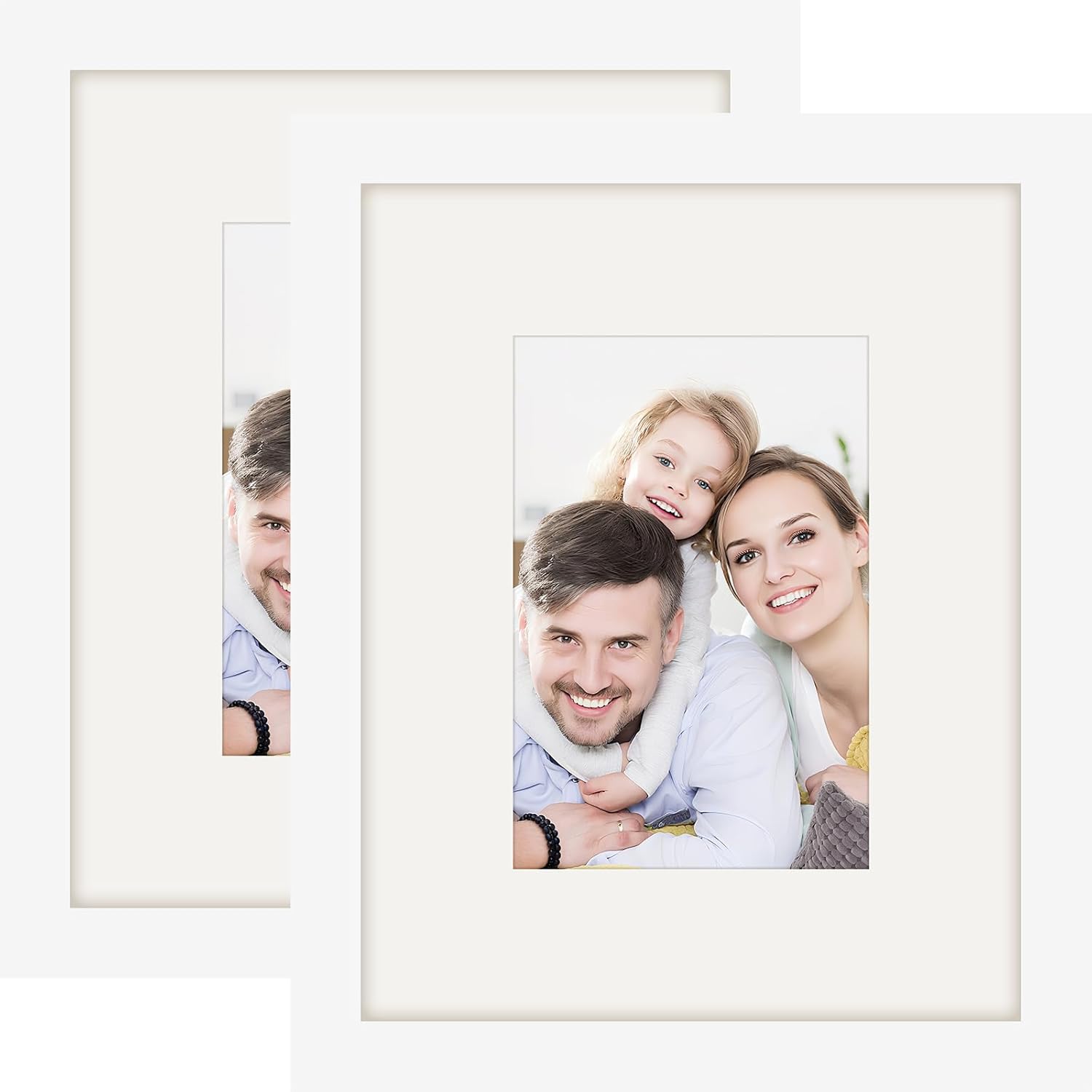 Picture Frames 8x8 2 Pack Made of Solid Wood Black for Wall Mounting and Tabletop Display