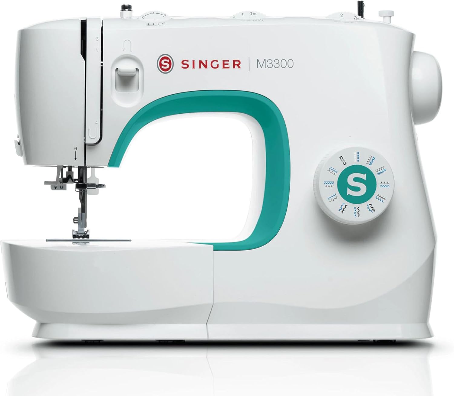 SINGER® M3330 Navy Blue Sewing Machine with Accessories, beginner-friendly